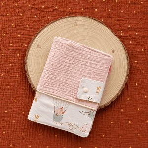 Protège carnet de santé - Rose tendre