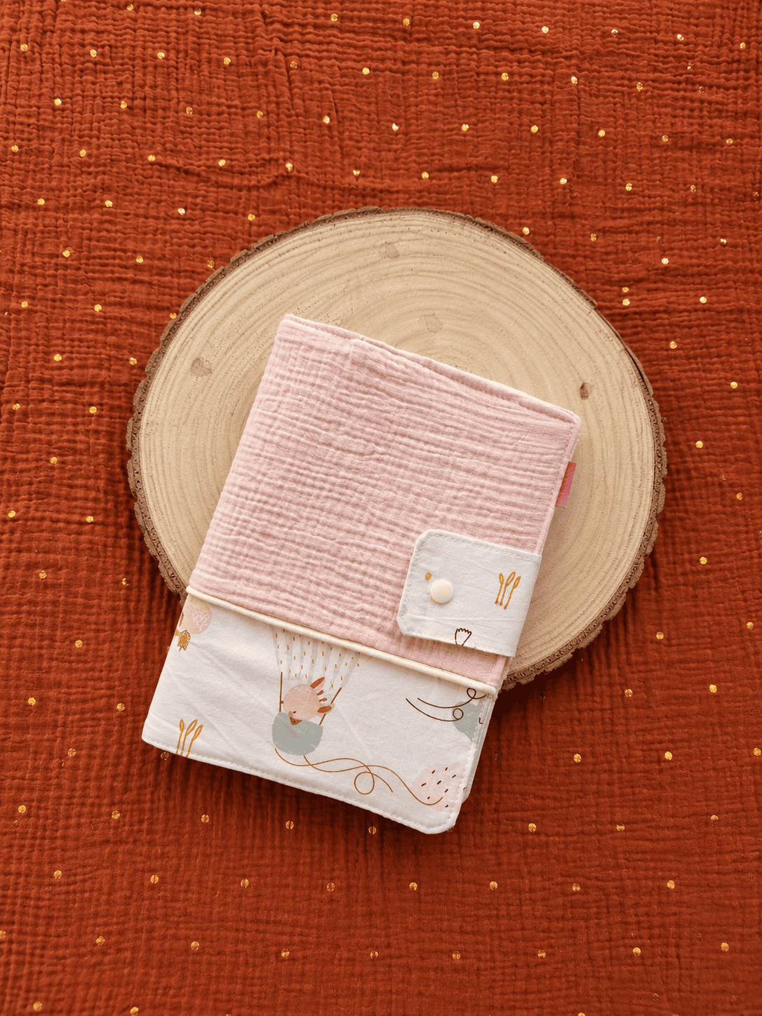 Protège carnet de santé - Rose tendre