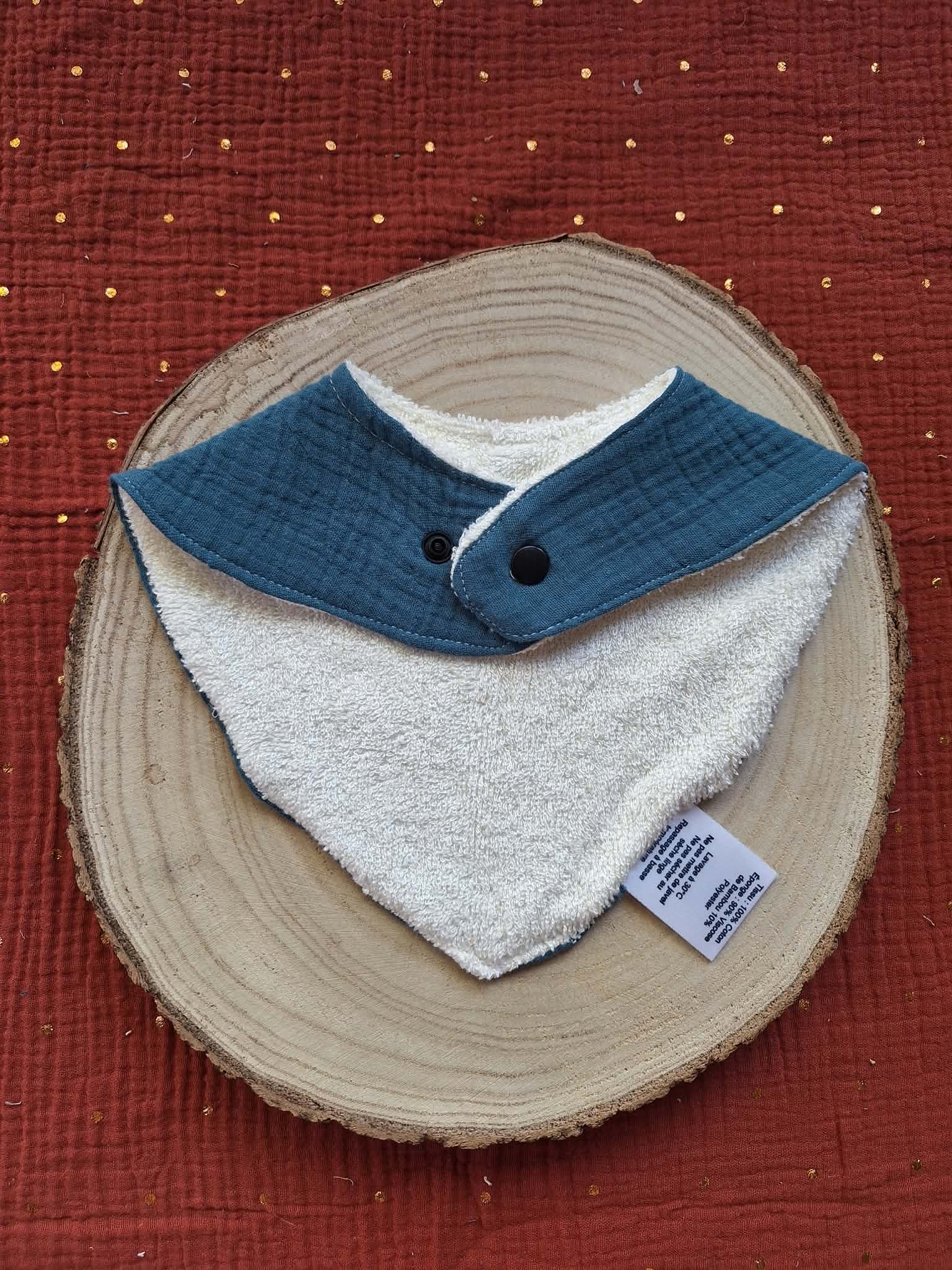Bavoir bandana - Bleu Pétrole – Image 2