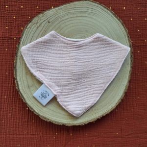 Bavoir bandana - Rose tendre