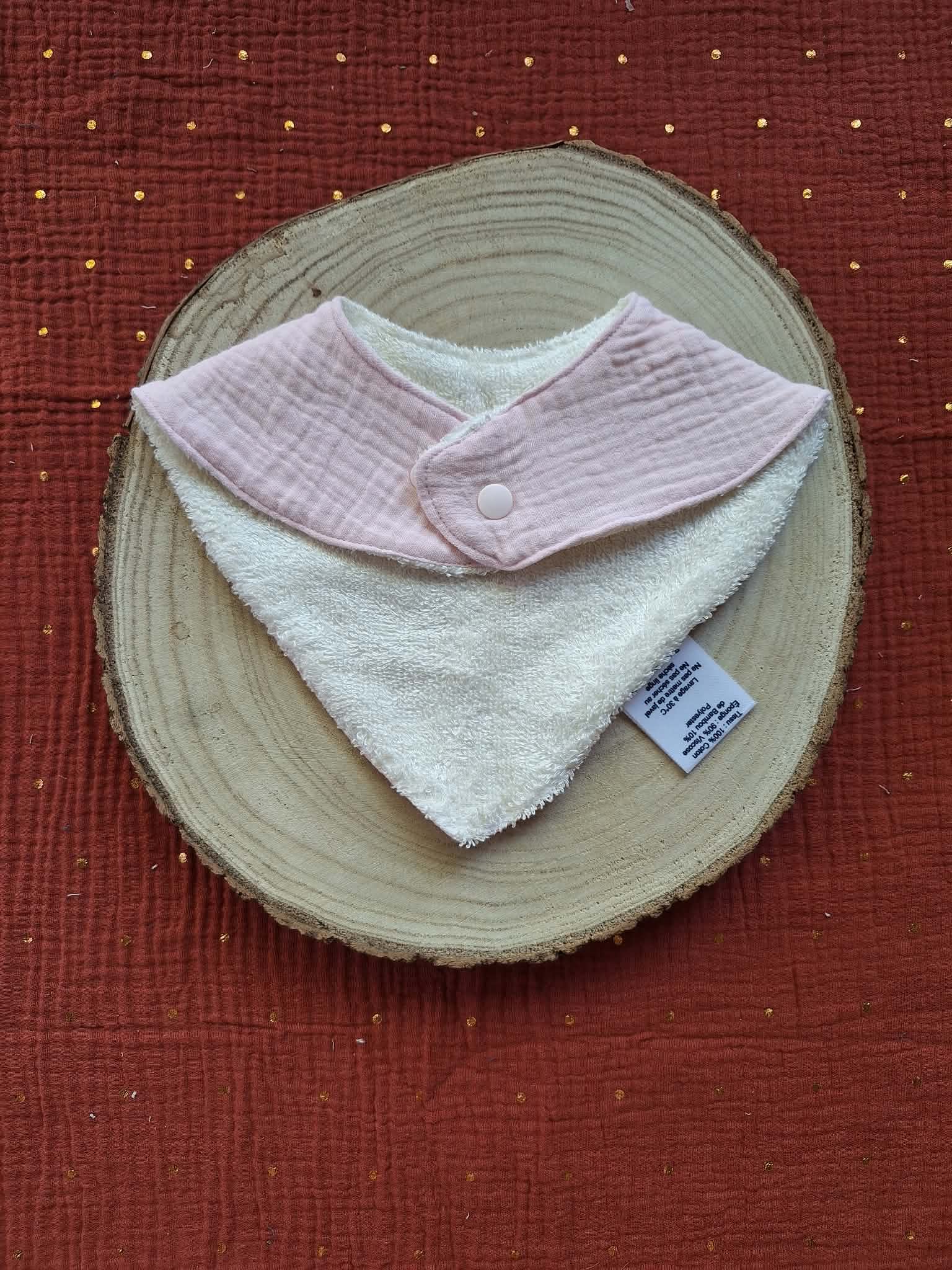 Bavoir bandana - Rose tendre – Image 2